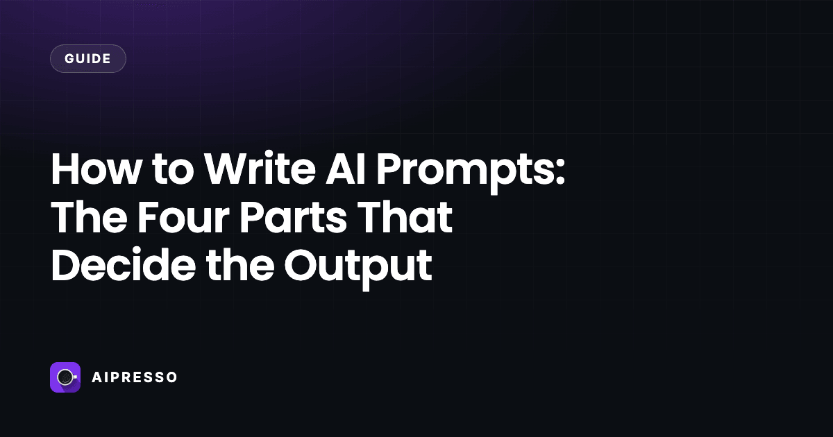 How to Write AI Prompts: The Four Parts That Decide the Output