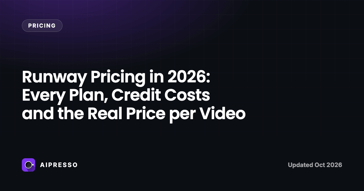 Runway Pricing in 2026: Every Plan, Credit Costs and the Real Price per Video